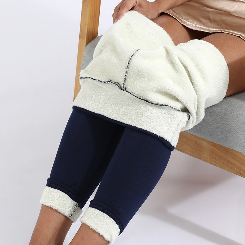 Winter Leggings Warm Thick High Stretch Lamb Cashmere Leggins Skinny Fitness Woman Pants Navy blue Infinite Avenue