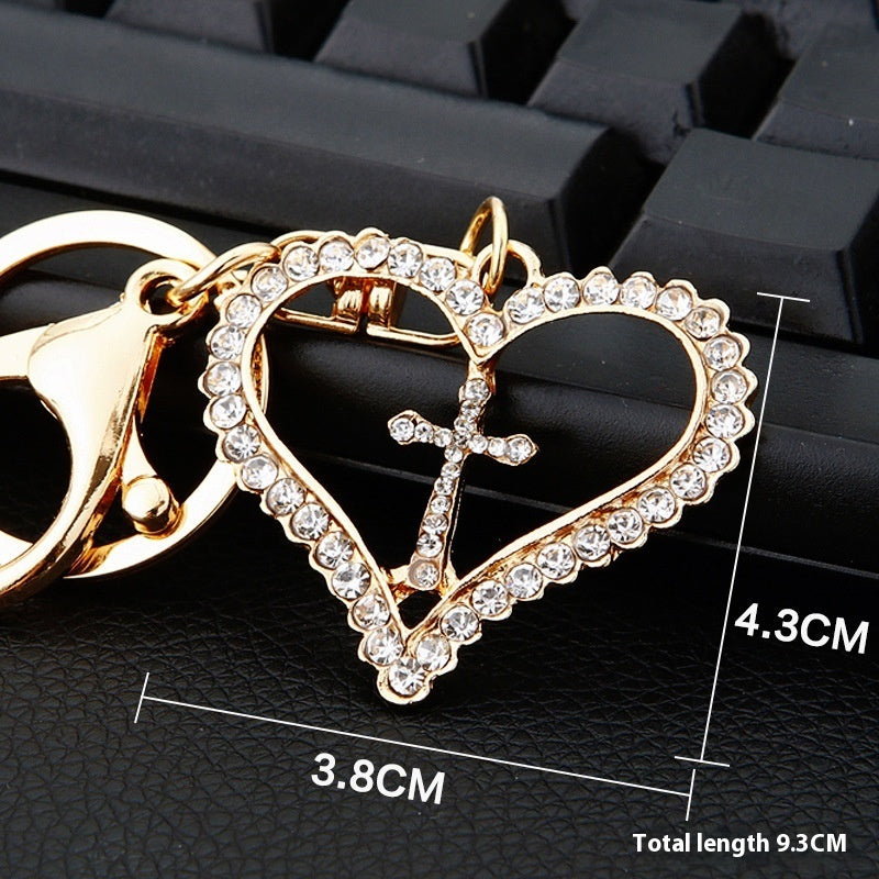 Diamond Crystal Swan Car Key Ring A10 Love Cross Single OPP Bag Packaging Infinite Avenue