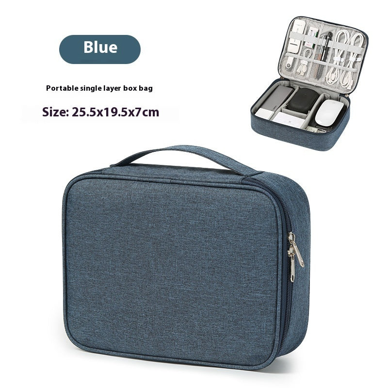 Data Cable Storage Bag Mobile Power Box Travel Portable Digital Accessories Organizing Folders Single Blue Infinite Avenue