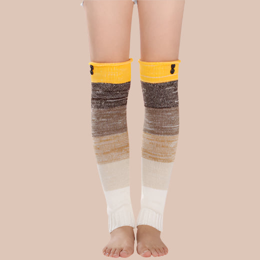 Multicolor Striped Long Wool Knee Socks – Warm & Cozy Infinite Avenue