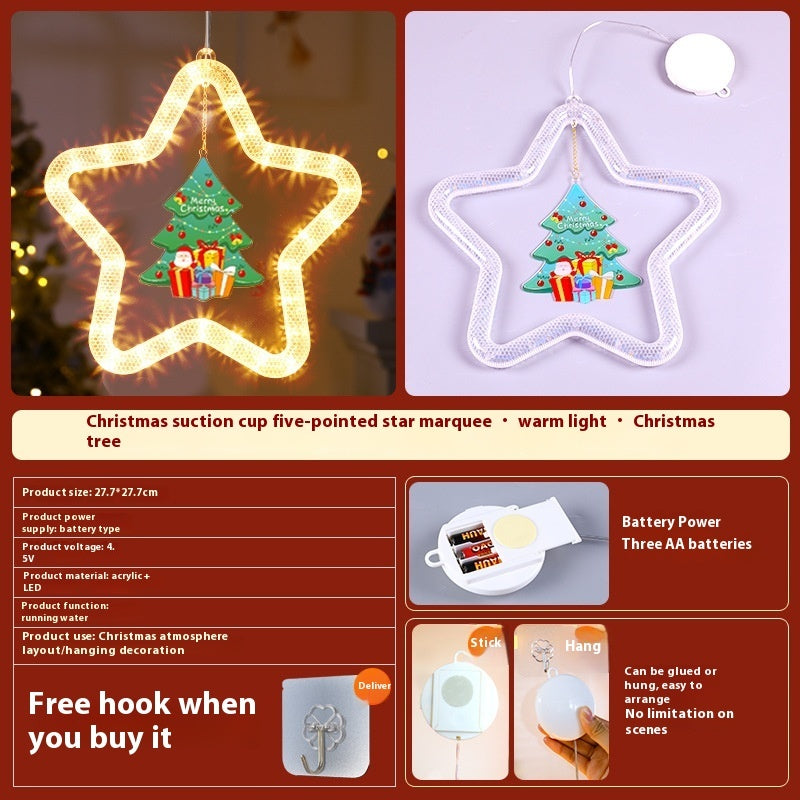 LED Christmas Star Pendant – Holiday Window & Door Decoration Christmas Tree Battery Type Infinite Avenue