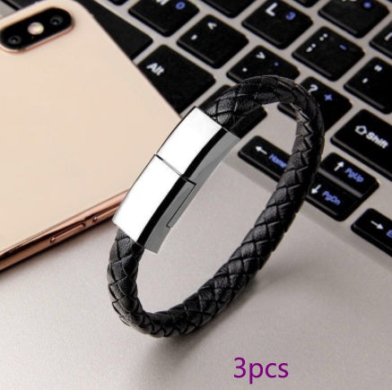 New Bracelet Charger USB Charging Cable Data Charging Cord For IPhone14 13 Max USB C Cable For Phone Micro Cable Black 3pcs Infinite Avenue