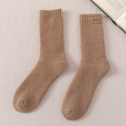 Men's Fleece-Lined Wool Socks – Winter Warmth Khaki Free Size Infinite Avenue