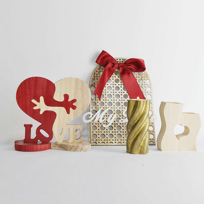 Heart-shaped Wooden Decoration Valentine's Day Gift Infinite Avenue