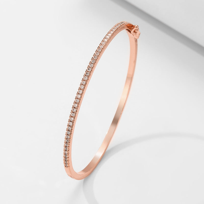 White Gold Plated Bracelet Female Inlaid AAA Zircon Simple Infinite Avenue