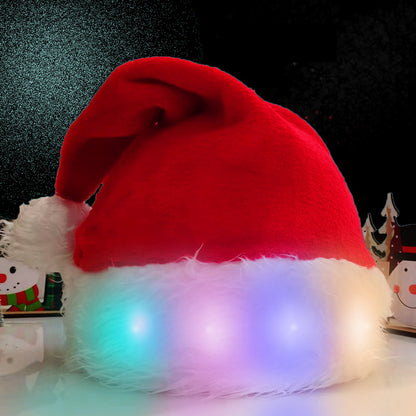 LED Santa Hat – Plush Luminous Holiday Accessory Colorful light Infinite Avenue