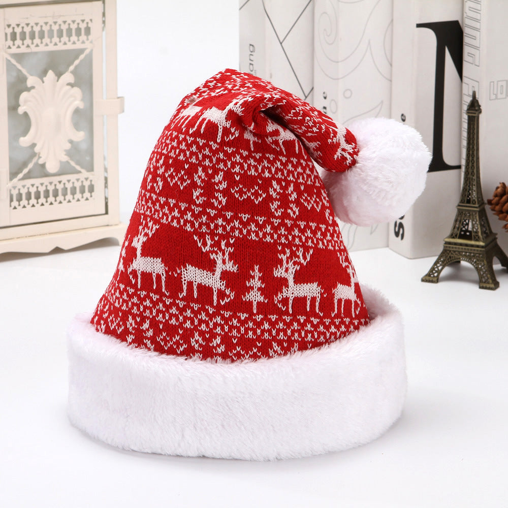 Knitted Snowflake Deer Christmas Hat Red And White Deer Infinite Avenue