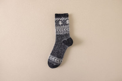 Autumn & Winter Mid-Calf Thick Knit Women's Socks 3 Black Infinite Avenue