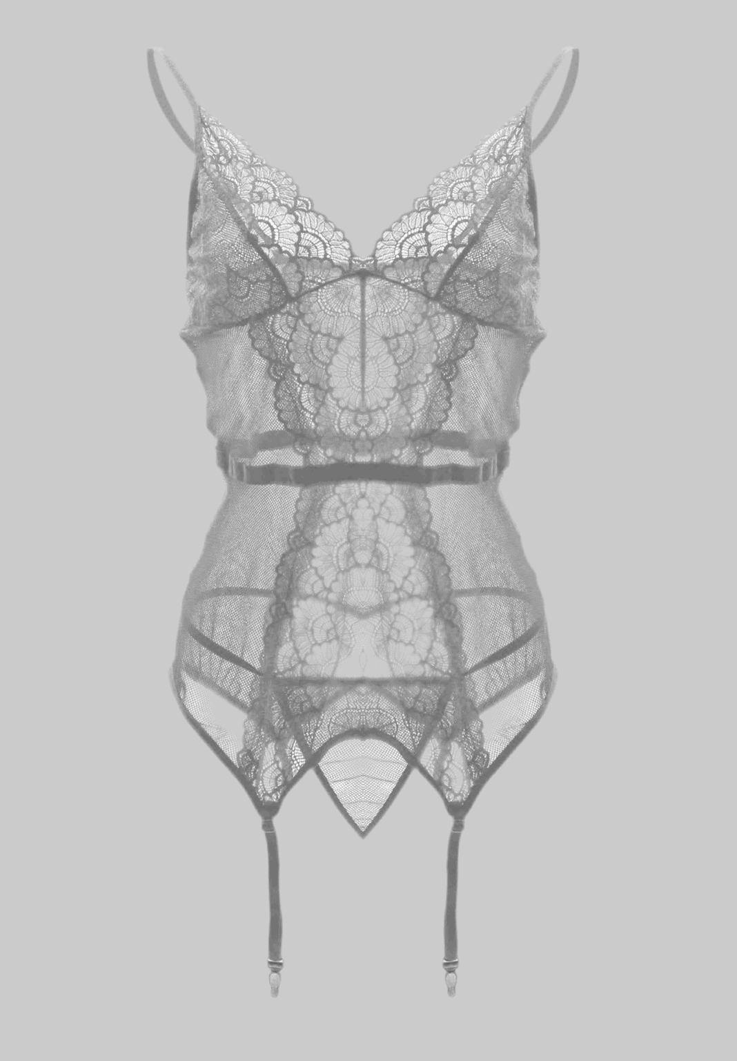 Lace Suspender Lingerie with Garter Buckle White Infinite Avenue