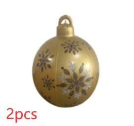 60CM Inflatable PVC Christmas Ball – Outdoor Tree Ornament Hard yellow 2PCS 60cm Infinite Avenue