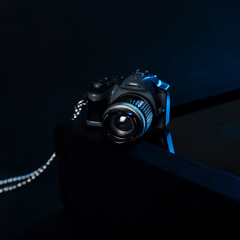 Luminous Small Camera Ball Titanium Steel Necklace Can Sound Black SLR Infinite Avenue