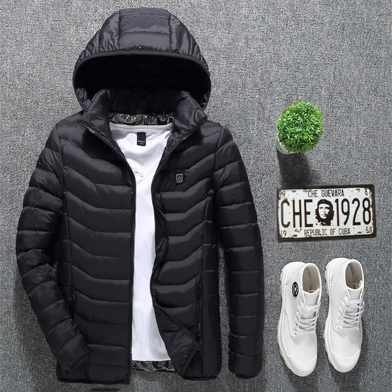 Men’s USB Heated Jacket – Thermal Cotton Coat for Winter Infinite Avenue