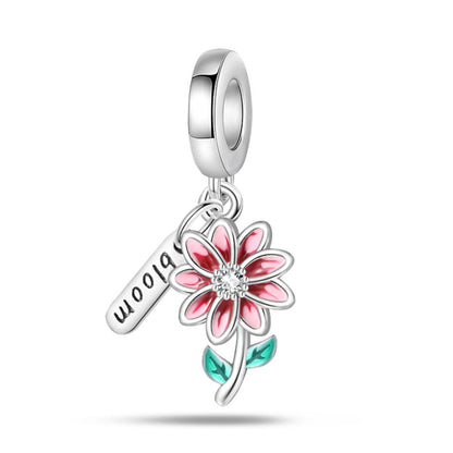 Mother's Day Gift Alloy Hanging Ornament Beads Blooming Pink Daisy Pendant Infinite Avenue