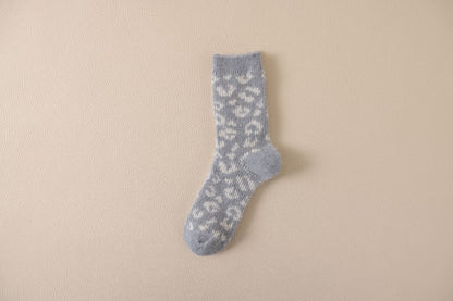 Autumn & Winter Mid-Calf Thick Knit Women's Socks 1 Light Gray Infinite Avenue