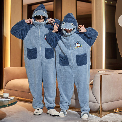 Cute Cartoon One-Piece Pajamas – Plush Winter Home Wear Color2827 Infinite Avenue