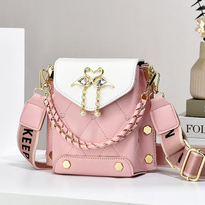 New Stylish Good Texture Shoulder Bag All-matching Western Style Pearl Chain Small Bag Infinite Avenue