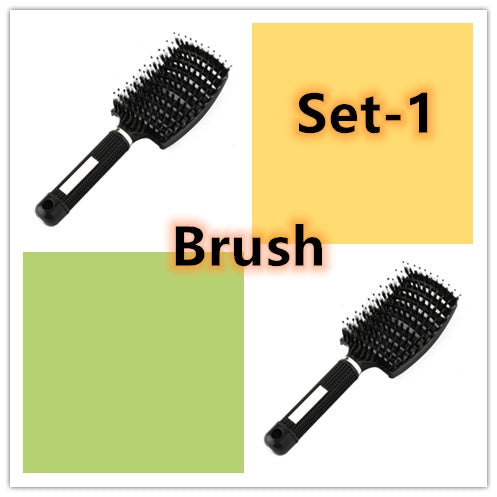 Hairbrush Anti Klit Brushy Haarborstel Women Detangler Hair Brush Bristle Nylon Scalp Massage Teaser Hair Brush Comb Set 1 Brush Set Infinite Avenue