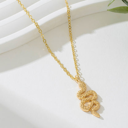 Wrapped Snake Necklace For Women Cool Stylish Design Serpentine Pendant Niche Creativity Versatile Collarbone Chain Banquet X2749gold Infinite Avenue