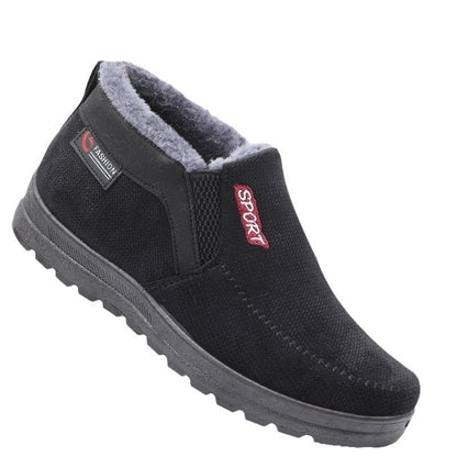 Men's Shoes Thermal Non-slip Cotton-padded Shoes Casual Slip-on Old Beijing Cloth Shoes 660 Black Infinite Avenue