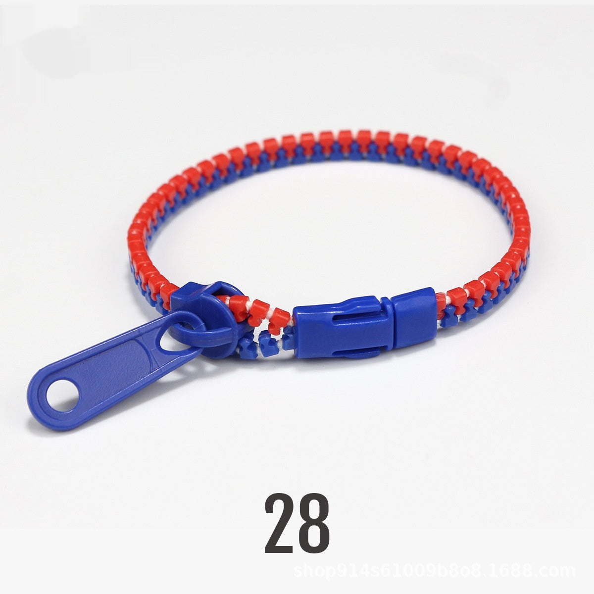 No 5 Two-color Children's Zipper Bracelet Red Sapphire Blue 10PCs Bracelet Infinite Avenue