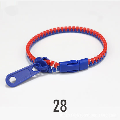 No 5 Two-color Children's Zipper Bracelet Red Sapphire Blue 10PCs Bracelet Infinite Avenue