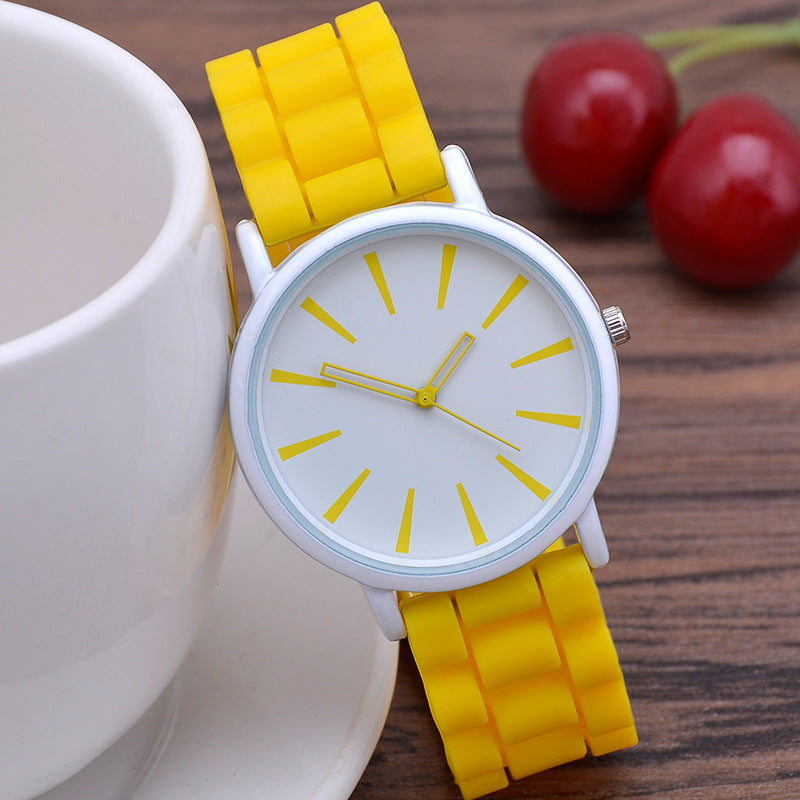 Classic Ultra-thin Silicone Watch Female Student Yellow Infinite Avenue