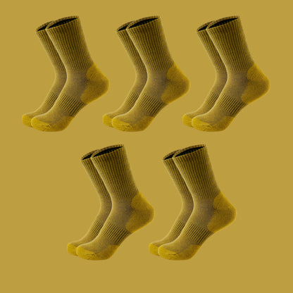 Men's Mid-Calf Socks – Sweat-Absorbing & Deodorant Khaki Average Size 39 to 45 Infinite Avenue