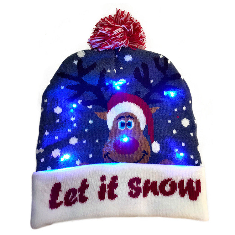 LED Christmas Beanie – Light-Up Knitted Hat Gift for Kids and Adults Infinite Avenue