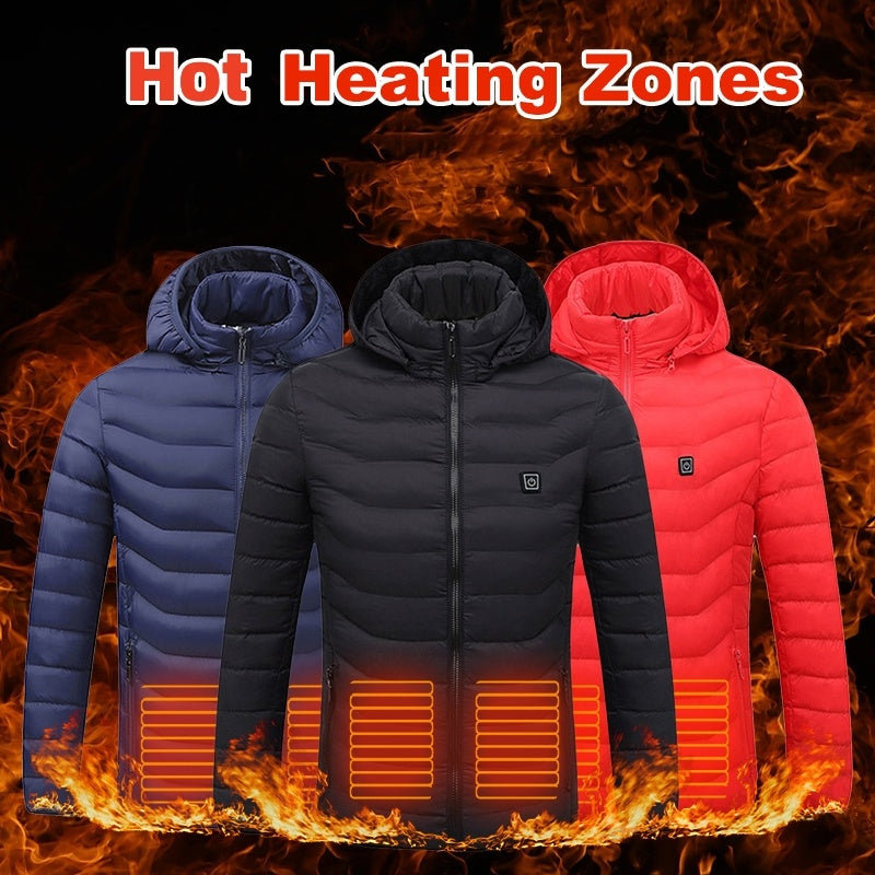 Men’s USB Heated Jacket – Thermal Cotton Coat for Winter Infinite Avenue