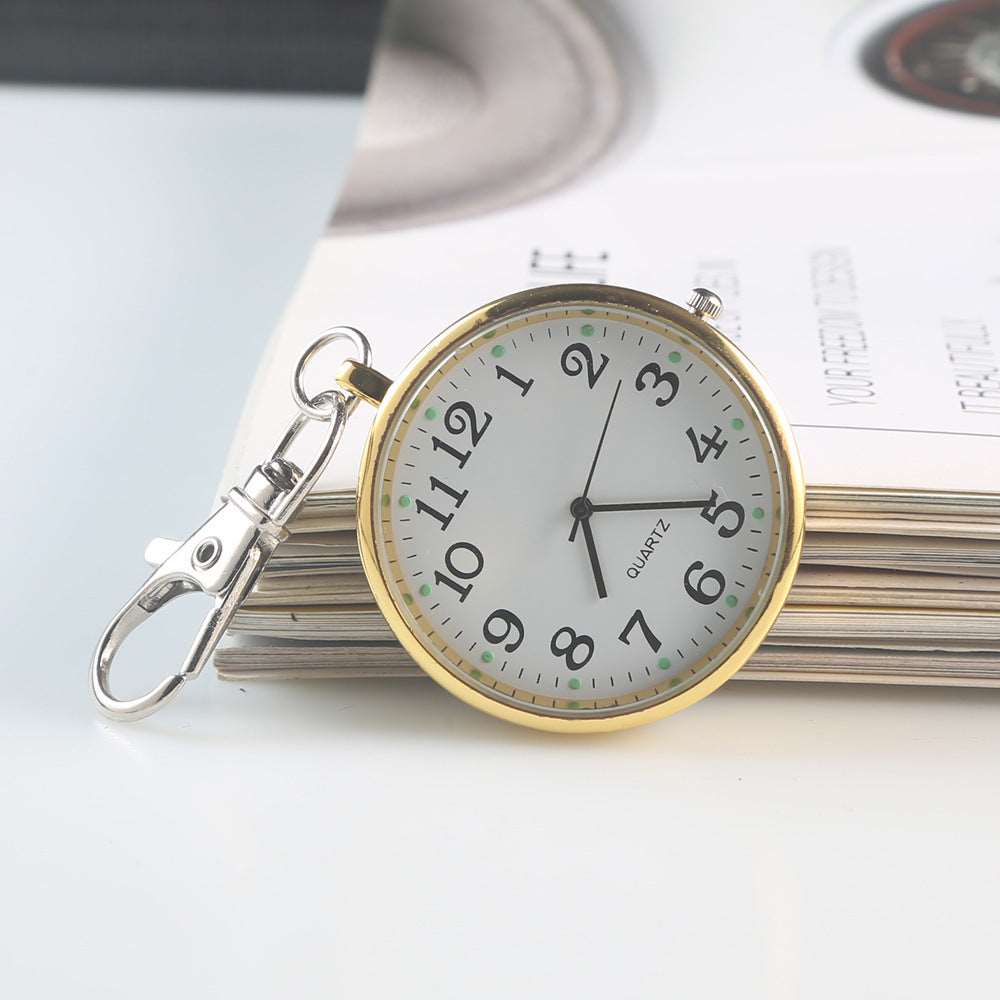 Clear Numbers Luminous Watch Keychain Pocket Watch Gold Infinite Avenue