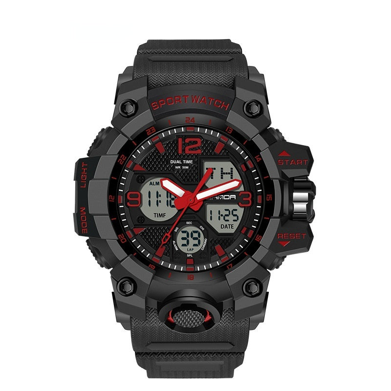 Electronic Youth Student Fashion Trend Cool Men's Watch 6030 Male Black And Red Infinite Avenue