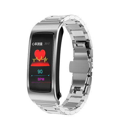 114 Screen Information Synchronization Call Prompt K11 Call Smart Bracelet Silver Steel Infinite Avenue