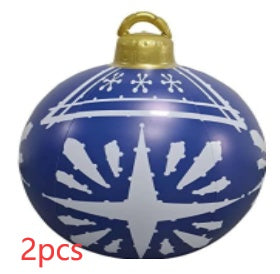 60CM Inflatable PVC Christmas Ball – Outdoor Tree Ornament Blue 2PCS 60cm Infinite Avenue