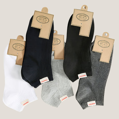 Men's Solid Color Calibration Socks – Double Needle Cotton Infinite Avenue