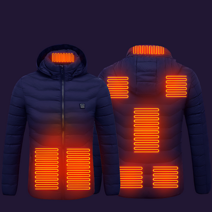 Men’s USB Heated Jacket – Thermal Cotton Coat for Winter Blue Zone8 Infinite Avenue