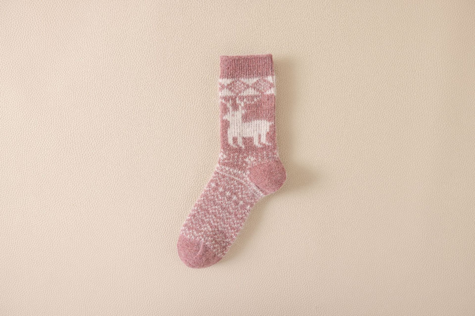 Autumn & Winter Mid-Calf Thick Knit Women's Socks 4 Pink Infinite Avenue