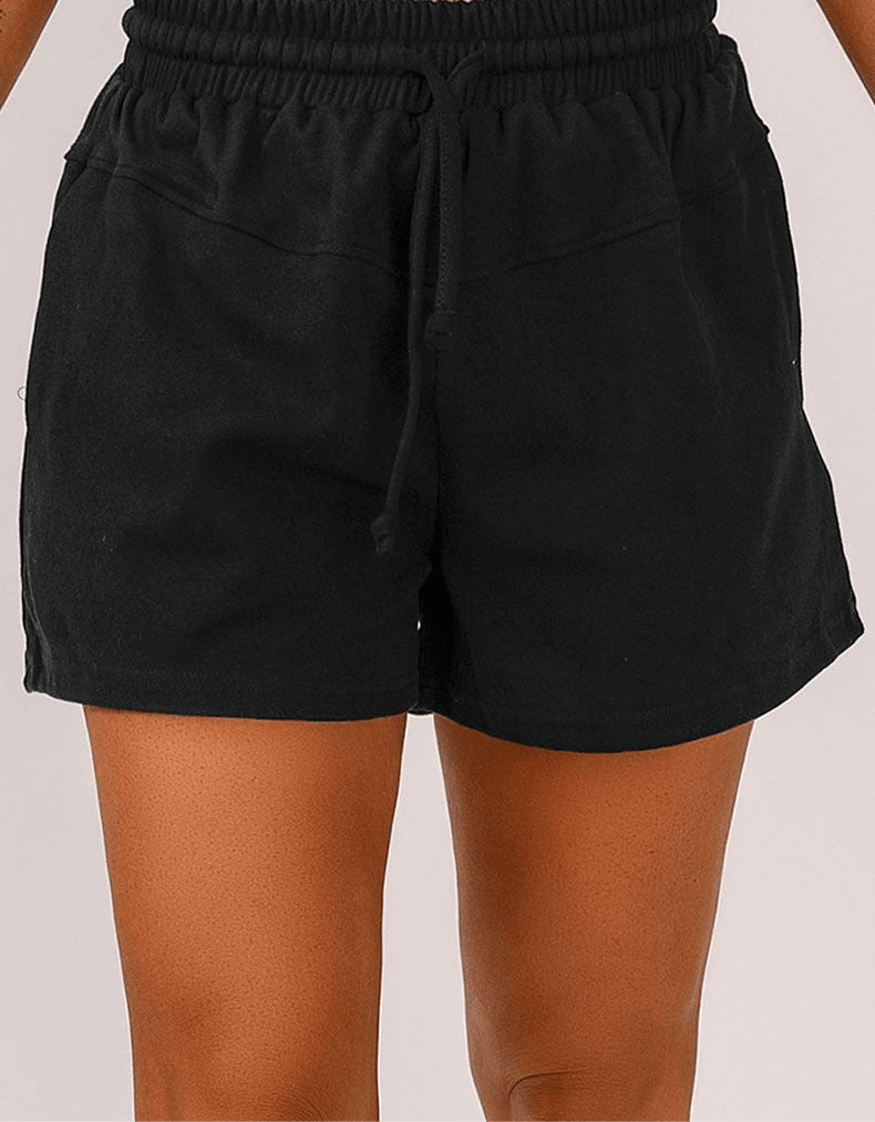 Women's Lace Up Casual Pocket Solid Color Shorts - Infinite Avenue