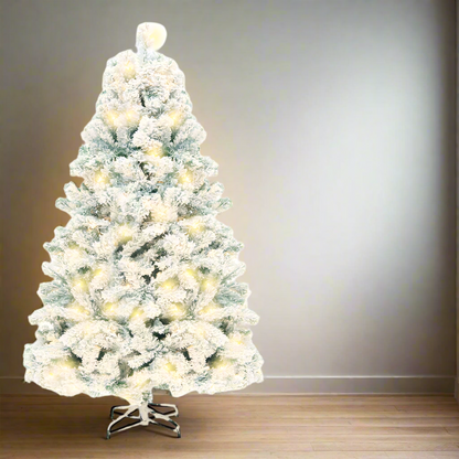 Snow-Covered PVC Cedar Christmas Tree – Holiday Decor Infinite Avenue