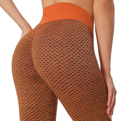 Plaid Leggings Fitness Yoga Pants Women's Seamless High Waist Breathable Gym Leggings Orange Infinite Avenue