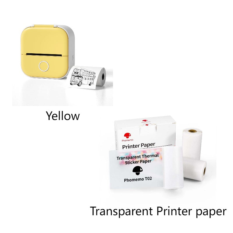 Portable Mini Thermal Label & Photo Printer – Bluetooth Compatible Yellow set A USB Infinite Avenue