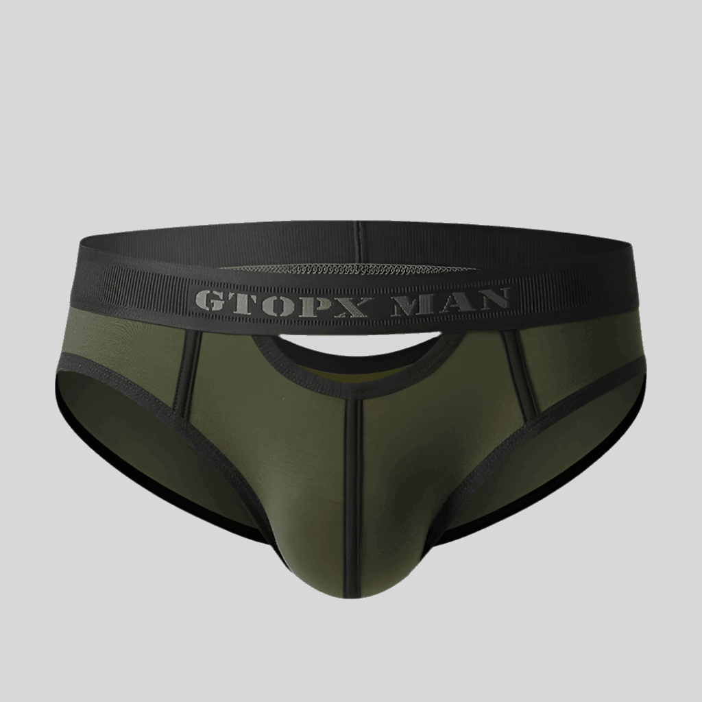 Men's Low Waist Skylight Front And Rear Opening Sexy Briefs - Infinite Avenue