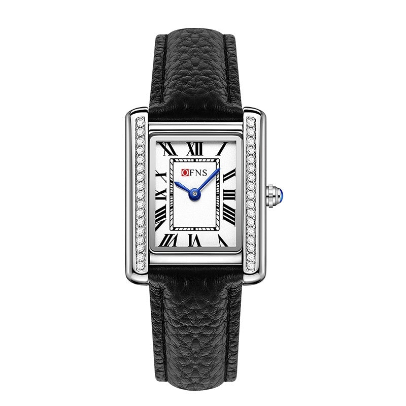 Retro Diamond Inlaid High-end Women's Quartz Watch Couple Black Womens style Infinite Avenue