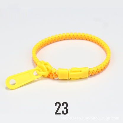 No 5 Two-color Children's Zipper Bracelet Fluorescent Orange 10PCs Bracelet Infinite Avenue