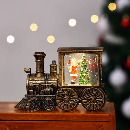 Christmas Train Night Lamp – Gift Decoration Brush Gold Train Boy Tree Infinite Avenue