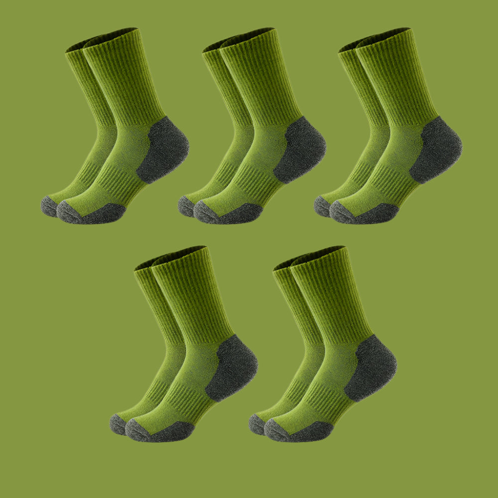 Men's Mid-Calf Socks – Sweat-Absorbing & Deodorant Olive Green Average Size 39 to 45 Infinite Avenue