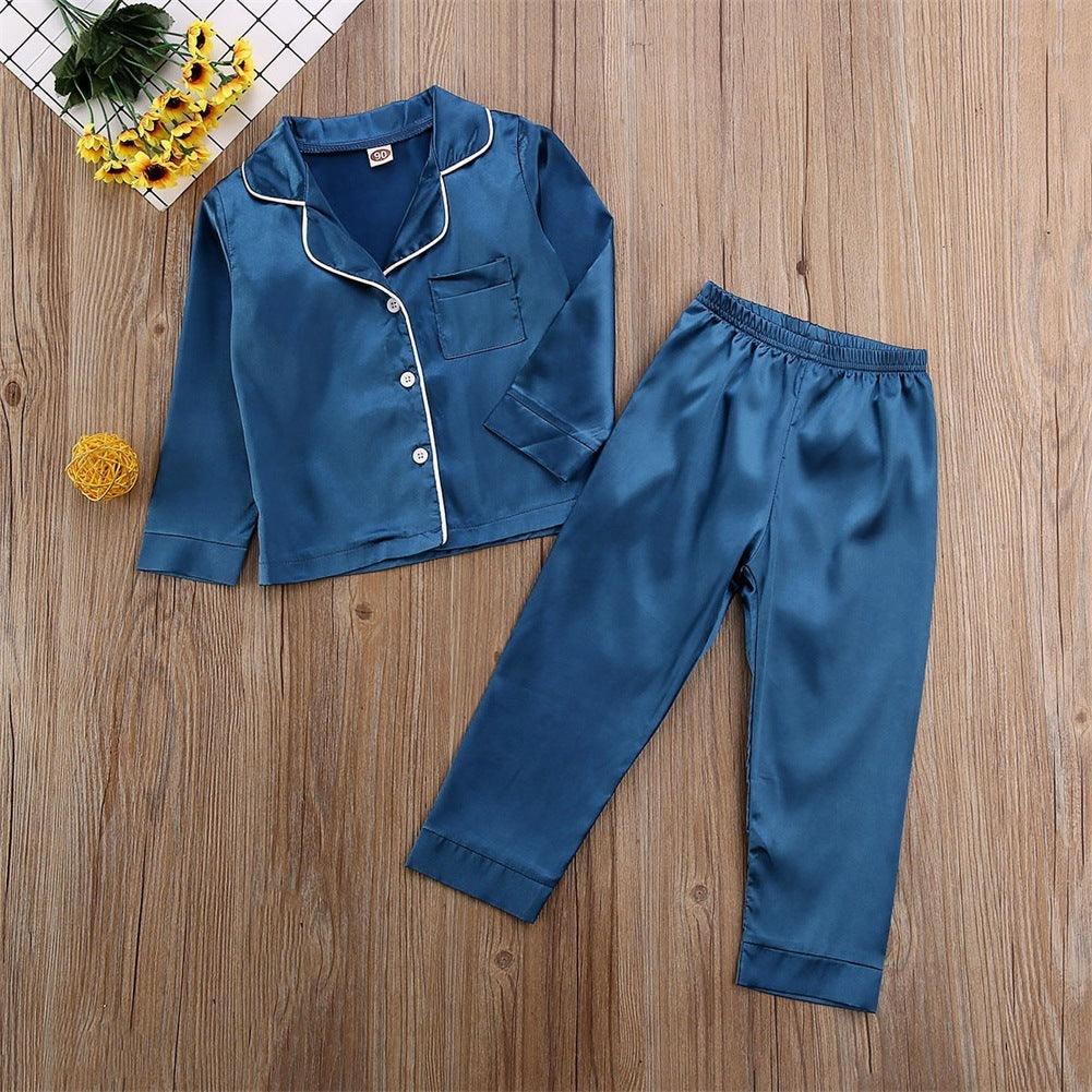 Pure Color Children's Bathrobe Casual Fashion Suit Dark Blue Infinite Avenue