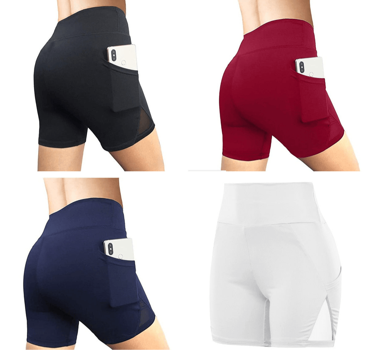 Women’s High Waist Solid Color Yoga Shorts for Running and Fitness - Infinite Avenue