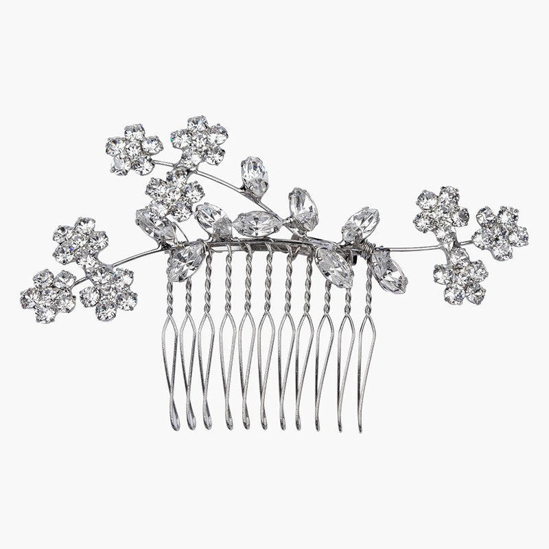 Fashion Flower Hair Comb Female Elegant Simple Silver Infinite Avenue