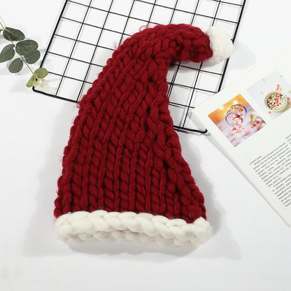 Christmas Plush Hat with Pompom – Cute Winter Style for All Ages Wine Red Infinite Avenue