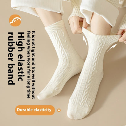 Autumn Winter Thickened Mid-Calf Cotton Socks for Women Infinite Avenue